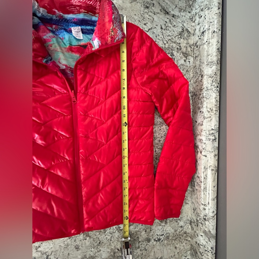 Reversible SO Quilted Puffy Puffer Zip Up Jacket Pockets Waterproof Size Small - Picture 13 of 13